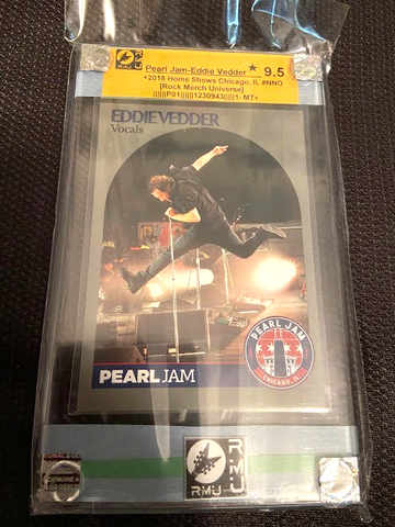 Pearl Jam-Eddie Vedder-2018 Chicago, IL-Trading Card-Graded Card-RMU-9.5-MT+