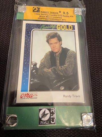 Randy Travis-Rookie-1992 Country Gold-Sterling-Graded Card-RMU-9.5-MT+-1230950