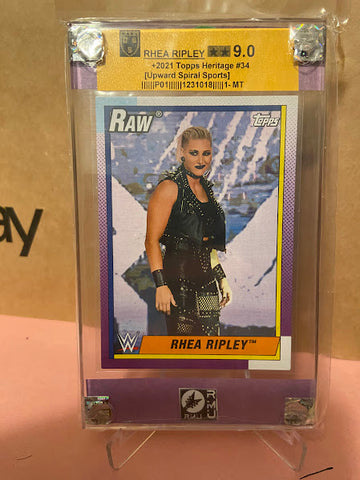 Rhea Ripley-2021 Topps Heritage WWE-#34-Graded Card-9.0-MT-USS_1231018