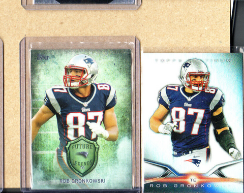 Rob Gronkowski-2 Card Lot-2013 Topps F Legends+2014 Topps Platinum-Patriots-NMMT