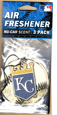 Kansas City Royals - Air Freshener - 3 Pack - New Sealed - Licensed MLB - Nu-Car Scent