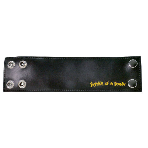 System Of A Down - Leather Logo Snap Button - Wristband