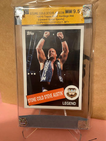 Stone Cold Steve Austin-2015 Topps Heritage WWE#44-Graded Card-9.5-MT+1231012