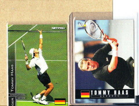 Tommy Haas-2 Card Lot-2005 Ace Authentic+2003 Net Pro International-Germany-NMMT