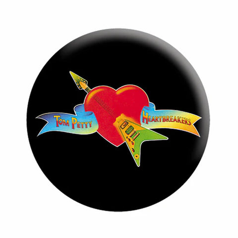 Tom Petty-Button Badge Pin-Heartbreakers-Heart-Collector's-(Pack Of 2)