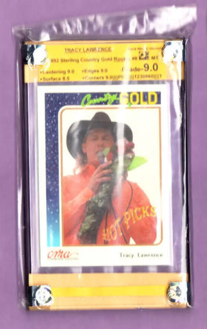 Tracy Lawrence-Rookie-1992 Country Gold-Sterling-Graded Card-RMU-9.0-MT-1230860