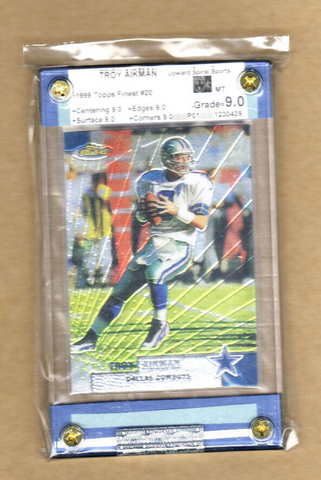Troy Aikman-1999 Topps Finest-Cowboys-#20-Graded Card-9.0-MT-USS_069429