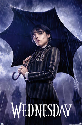 Wednesday- Poster -Umbrella-Addams Family-Licensed-Rolled-22x34