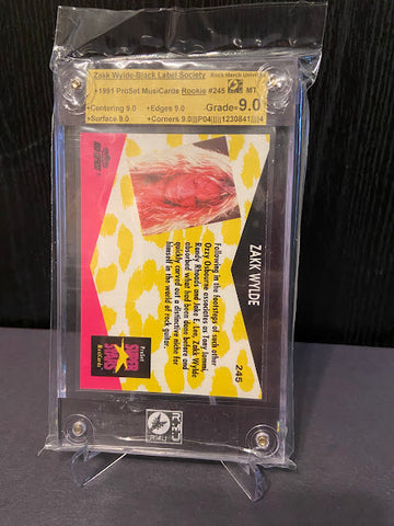 black label graded card Zakk Wylde-Black Label Society-1991 ProSet Rookie-Graded Card-RMU-9.0- – Rock Merch Universe