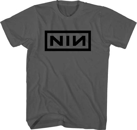 Nine Inch Nails - Black Logo On Charcoal T-Shirt