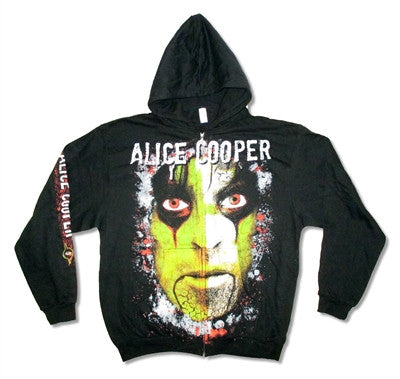 Alice Cooper - Green Face All Over Print Zip Hoodie