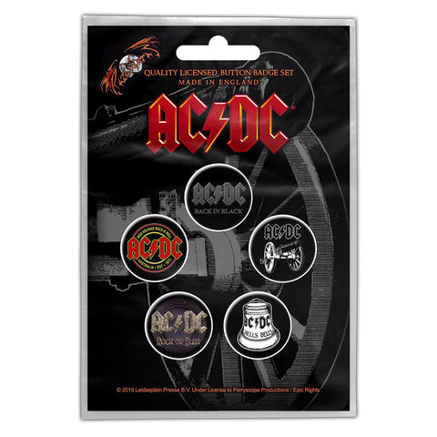 AC/DC - For Those About To Rock - Button Badge Set - Logos - UK Import