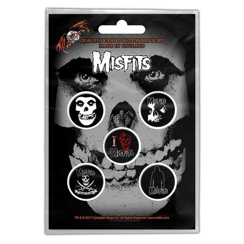 Misfits - Skull - Button Badge Set - UK Import