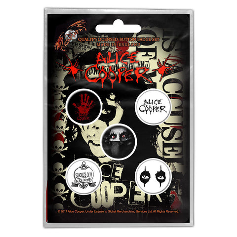 Alice Cooper - Eyes - Button Badge Set - Logos - UK Import