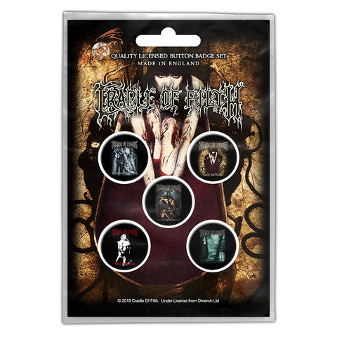 Cradle Of Filth - Albums - Button Badge Set - Logos - UK Import