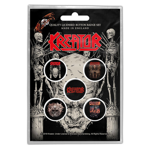 Kreator - Skull & Skeletons - Button Badge Set - UK Import