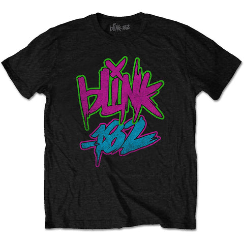 Blink-182 - Black Neon Logo T-Shirt (UK Import)