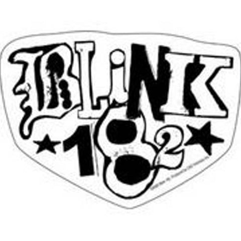 Blink 182 - Sticker - White Black Logo [5 X 3.75 Inches]
