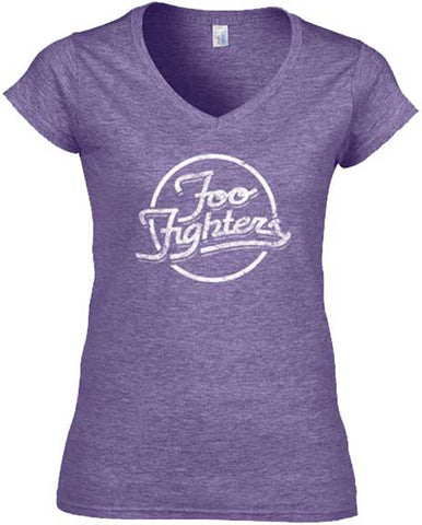 Foo Fighters - Rings Heather Purple Juniors Girly Tee