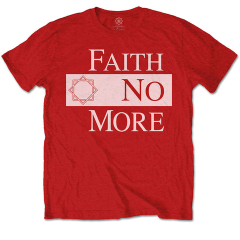 Faith No More - Red Classic New Logo Star T-Shirt (UK Import)