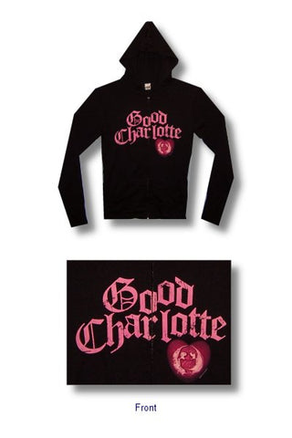Good Charlotte - Icon Heart Zip Up Junior Girly Hoodie