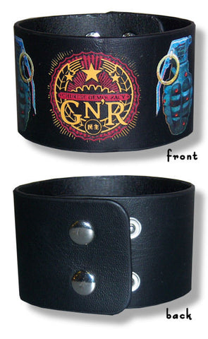 Guns N Roses - Grenades Leather Wristband