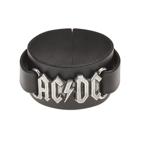 AC/DC - Pewter And Genuine Leather Wristband (UK Import)