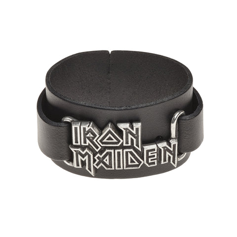 Iron Maiden - Pewter And Genuine Leather Wristband (UK Import)