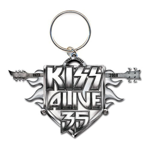 KISS - Alive 35 Metal Logo Keychain (UK Import)