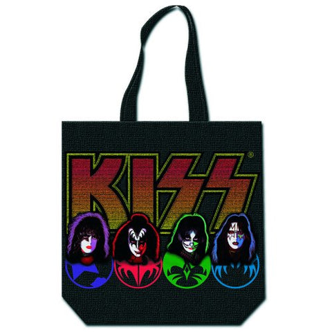 KISS - Faces & Logo Zip Top Cotton Tote Bag (UK Import)