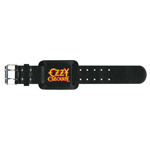 Ozzy Osbourne - Leather Logo Metal Strap - Wristband (UK Import)