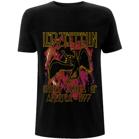 Led Zeppelin - Black Flames T-Shirt (UK Import)