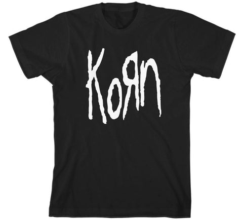 Korn - White Logo On Black T-Shirt