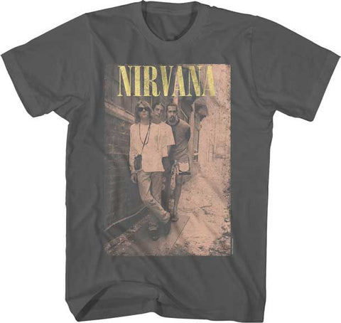 Nirvana - Brick Wall Alley Photo - T-Shirt