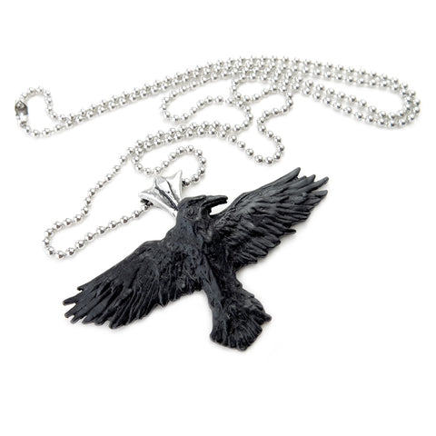 Black Raven Pendant Necklace (UK Import)