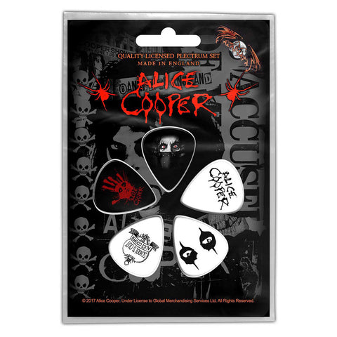 Alice Cooper - Guitar Pick Set - 5 Picks - UK Import - Licensed New In Pack