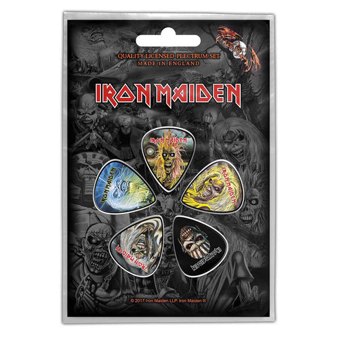 Iron Maiden - Faces Of Eddie Guitar Pick Set - 5 Picks - UK Import - Licensed New In Pack