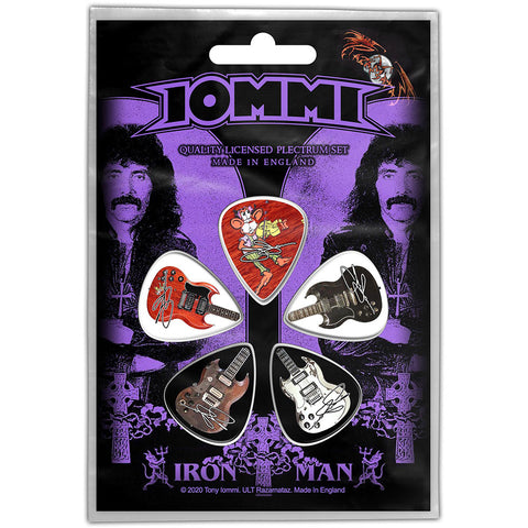 Black Sabbath - Guitar Pick Set -5 Picks-Tony Iommi-Iron Man-UK Import