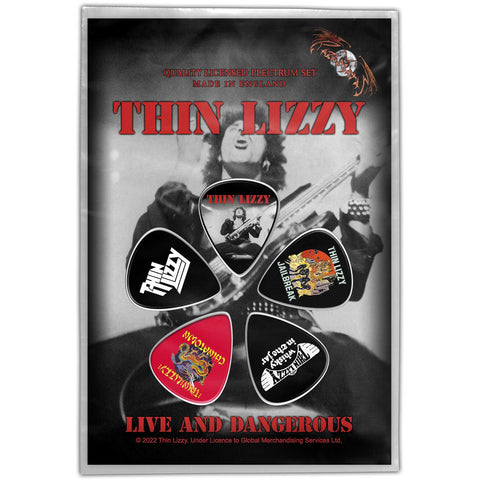 Thin Lizzy - Guitar Pick Set - 5 Picks - UK Import - Licensed New In Pack