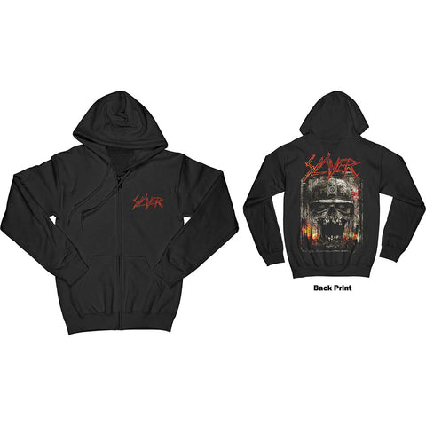 Slayer - Etched Skull Zip Hoodie (UK Import)
