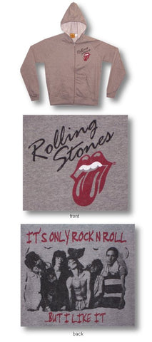 Rolling Stones - Rock & Roll Zip Up Juniors Girl's Cut Hoodie