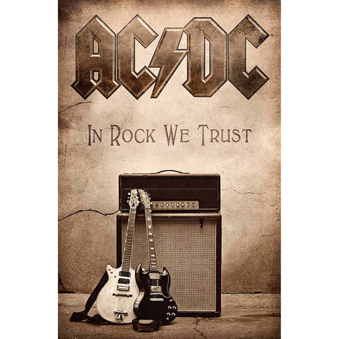 AC/DC - In Rock We Trust - Flag - Textile Poster Flag (UK Import)