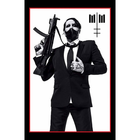 Marilyn Manson - Machine Gun - Textile Poster Flag (UK Import)