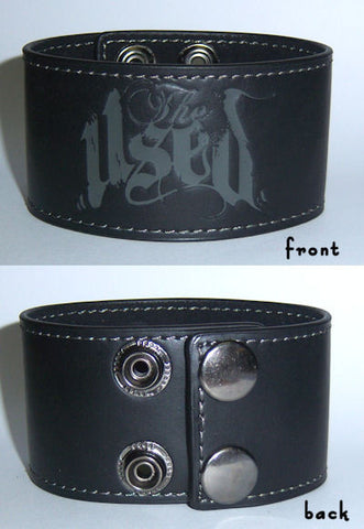 The Used - Gray Logo Leather Wristband