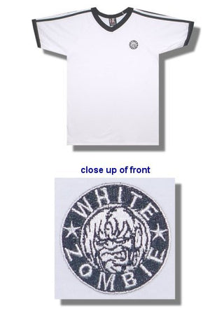 White Zombie - Embroidered V-Neck Soccer Jersey