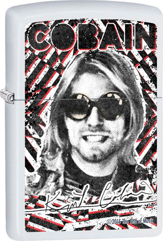 Nirvana - Kurt Cobain - White Matte - Flip Top - Zippo Lighter