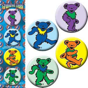 Grateful Dead - Bears Pinback Button Badge Set