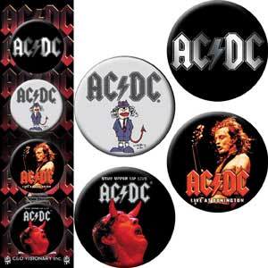 AC/DC - Angus Logo - Pinback Button Badge Set