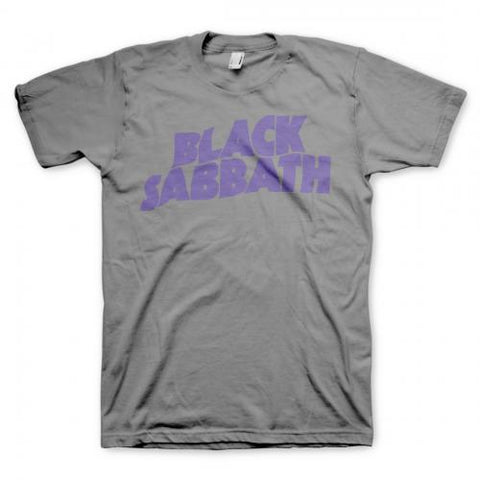 Black Sabbath - Purple Logo Grey T-Shirt