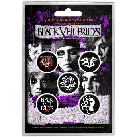 Black Veil Brides - Button Badge Set - Logos - UK Import